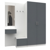 Набор мебели для прихожей "Марсель-110" МР 01-110 В2160 Ш2000 Г420 (ЛДСП Графит серый) Набор мебели для прихожей "Марсель-110" МР 01-110 В2160 Ш2000 Г420 (ЛДСП Графит серый)